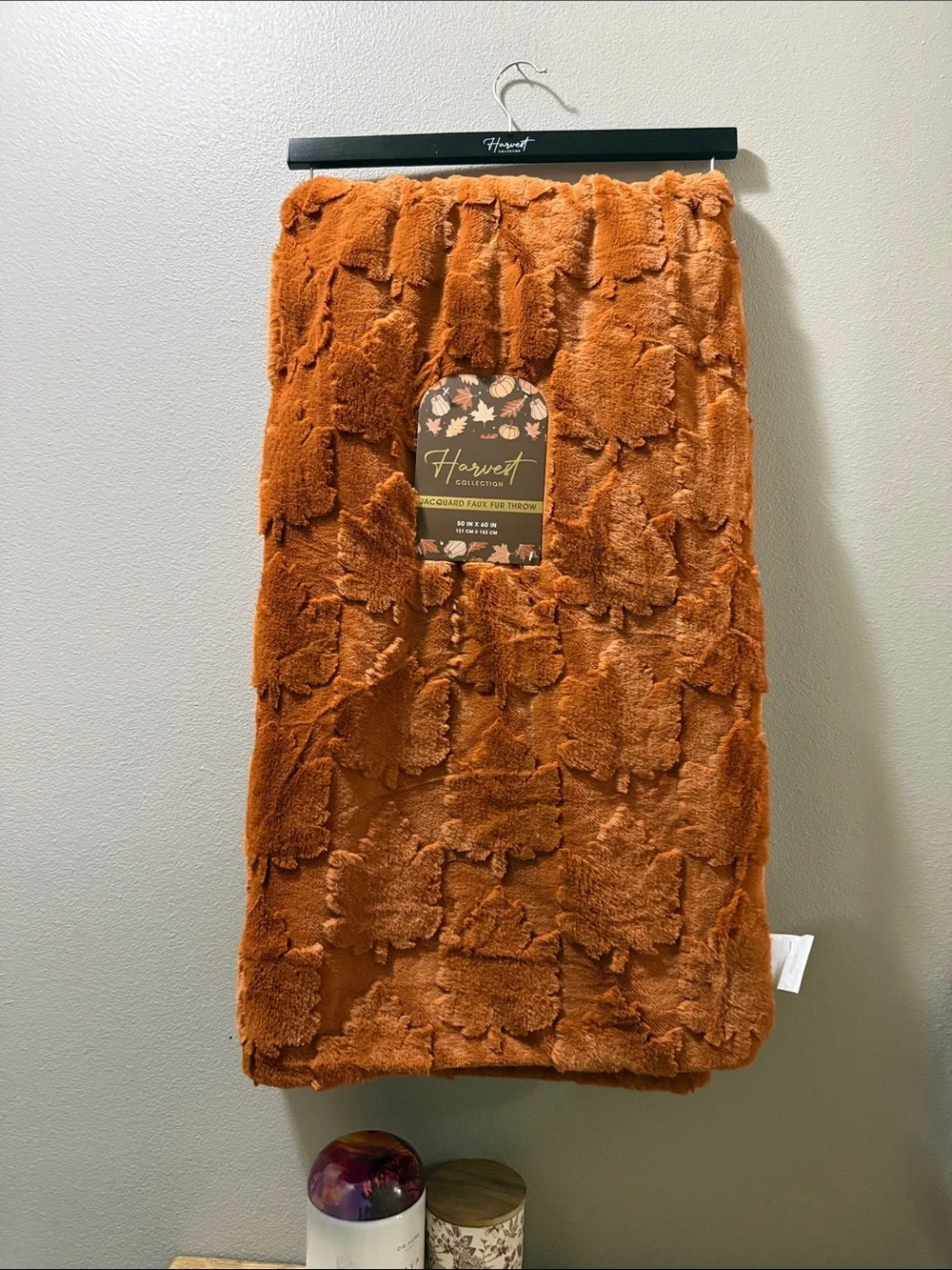 Boutique Rust Fall Faux Fur Throw Blanket - Stunning Quality